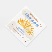 Niedlich kommt hier die Sonnenschirm-Babydusche Serviette (Ecke)