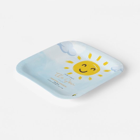 Niedlich kommt hier die Sun Baby Dusche Pappteller (Gewinkelt)