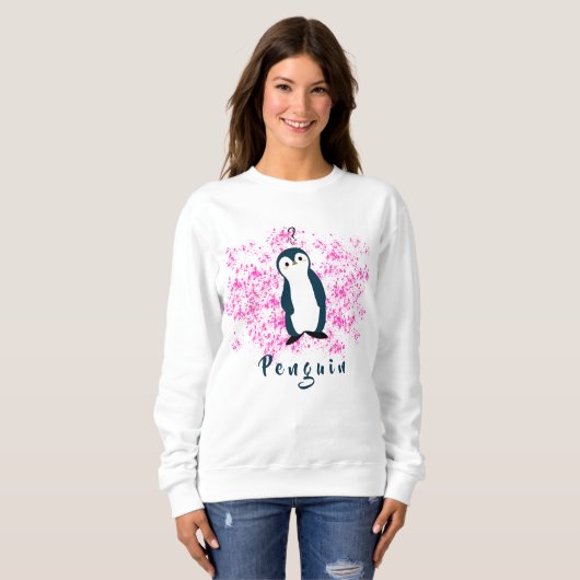 Niedlich konfuse Pinguin Sweatshirt (Vorne ganz)