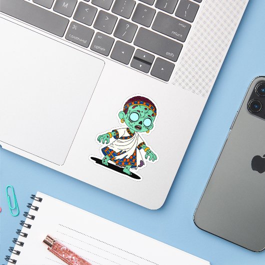 Niedlich kongolesische Zombie Aufkleber (Laptop mit iPhone)