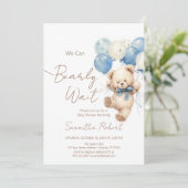 Niedlich können wir Babydusche frühzeitig abwarten Einladung (Stehend Vorderseite)