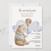 Niedlich können wir Babydusche frühzeitig abwarten Einladung (Vorderseite)
