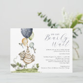 Niedlich können wir Babydusche frühzeitig abwarten Einladung (Stehend Vorderseite)