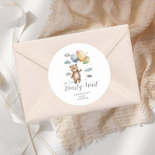 Niedlich können wir frühzeitig abwarten Bärenballo Runder Aufkleber