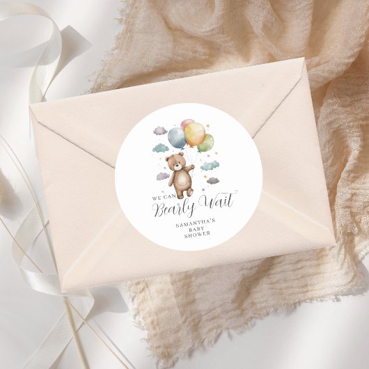 Niedlich können wir frühzeitig abwarten Bärenballo Runder Aufkleber