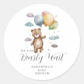 Niedlich können wir frühzeitig abwarten Bärenballo Runder Aufkleber (Vorderseite)