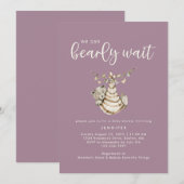 Niedlich können wir frühzeitig eine Lila Babydusch Einladung (Vorne/Hinten)