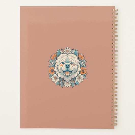 niedlich-Kopf-Chow-mit-Blume Planer (Rückseite)