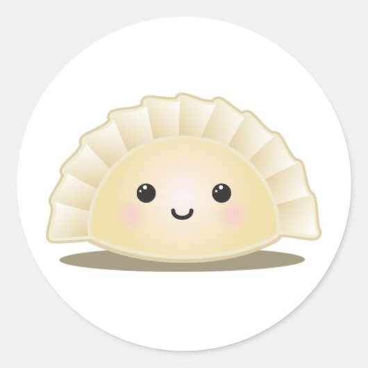 Niedlich Koreanischer Mandu Runder Aufkleber (Vorderseite)