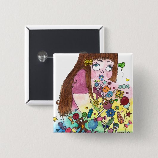 Niedlich kotzen Sie Button (Vorne & Hinten)