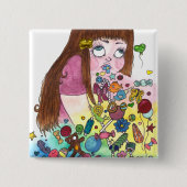 Niedlich kotzen Sie Button (Vorderseite)