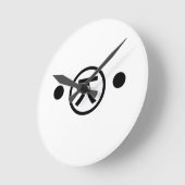 Niedlich Kuma Bear Kaomoji japanisches Emoticon Te Runde Wanduhr (Winkel)