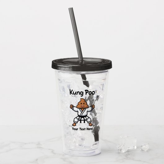 Niedlich Kung Poo Karate Acryltrinkbecher (Vorderseite Ice)
