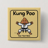 Niedlich Kung Poo Karate Button (Vorderseite)