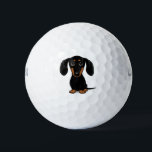 Niedlich Kurzhaar Schwarz und Tan Dackel Hund Golfball<br><div class="desc">Identifizieren Sie Ihren Ball auf dem Golfplatz einfach mit diesem originalen Dackel Hund-Golfball. Niedliche glatt beschichtete schwarz-bräunliche Dackel. Das ist ein tolles Geschenk für den Golfer in deinem Leben,  der eine Dackel Liebe.</div>