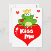niedlich küss mich Froschprinz auf Herzklopfen Car Postkarte (Vorne/Hinten)