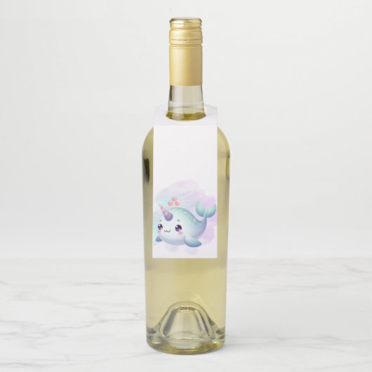 Niedlich/küste/nautische Narwale Flaschenanhänger (Auf Flasche)