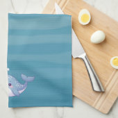 Niedlich, Küstenwal/Seeschifffahrt Geschirrtuch (Viertel Falte)