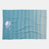 Niedlich, Küstenwal/Seeschifffahrt Geschirrtuch (Horizontal)