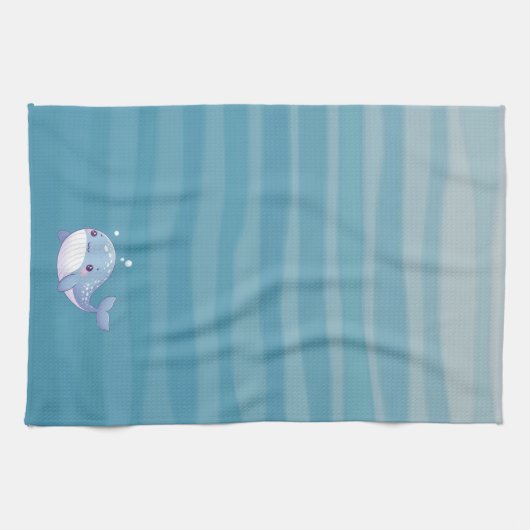 Niedlich, Küstenwal/Seeschifffahrt Geschirrtuch (Horizontal)