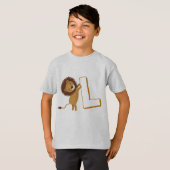 Niedlich L For Lion - Kids English ABCD Alphabet T-Shirt (Vorne ganz)
