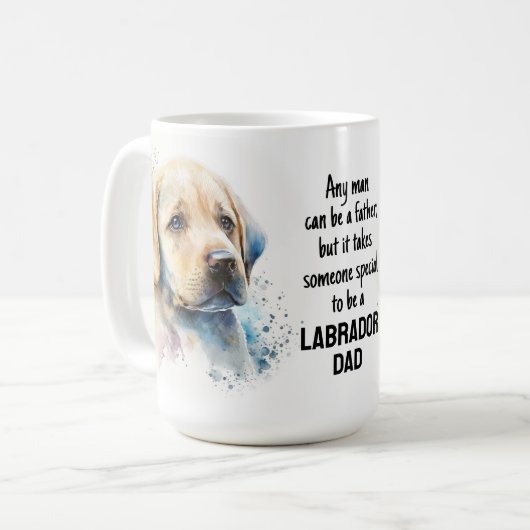 Niedlich LABRADOR VATER Hund Lover Gelbe Labrador  Kaffeetasse (Vorderseite Links)