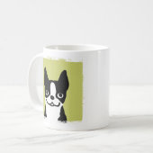 Niedlich Lächeln Boston Terrier Cartoon Dog Kaffeetasse (Vorderseite Links)
