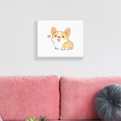 Niedlich Lächeln Corgi Hund Leinwanddruck (Insitu (Wohnzimmer))