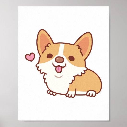 Niedlich Lächeln Corgi Hund Poster (Vorne)