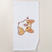 Niedlich Lächeln Corgi Hund Strandtuch (Vorderseite)