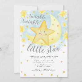 Niedlich Lächeln Gold Twinkle Little Star Baby Dus Einladung