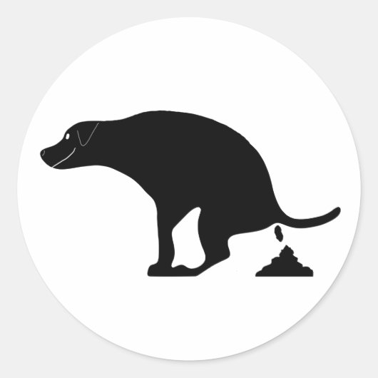 Niedlich Lächeln kackend Hund Runder Aufkleber (Vorderseite)