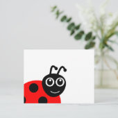 Niedlich Lächeln Ladybug Cartoon Postkarte (Stehend Vorderseite)