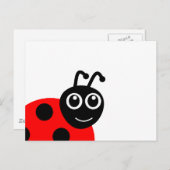 Niedlich Lächeln Ladybug Cartoon Postkarte (Vorne/Hinten)