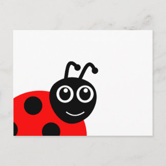 Niedlich Lächeln Ladybug Cartoon Postkarte