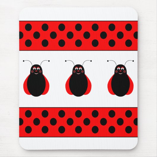 Niedlich Lächeln Ladybug Mousepad (Vorne)