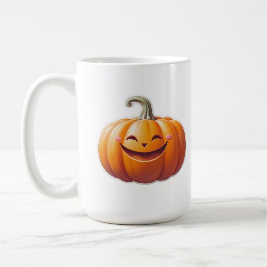 Niedlich Lächeln Pumpkin - Fun Fall Charakter Kaffeetasse (Links)