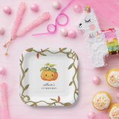 Niedlich Lächeln Pumpkin Land 1. Geburtstag Pappteller (Party)