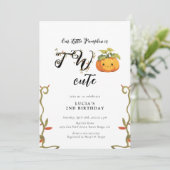 Niedlich Lächeln Pumpkin Land 2st Geburtstag Einladung (Stehend Vorderseite)