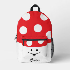 Niedlich Lächeln Toadstool Personalisiert Bedruckter Rucksack