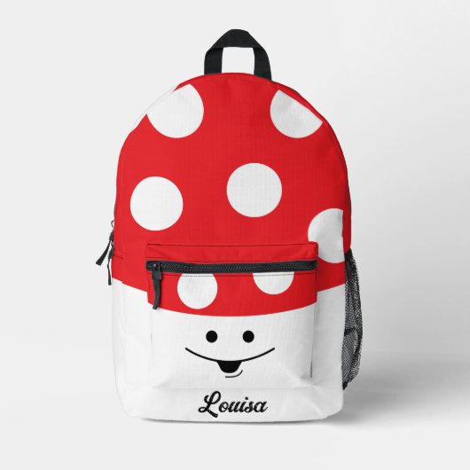 Niedlich Lächeln Toadstool Personalisiert Bedruckter Rucksack (Vorderseite)