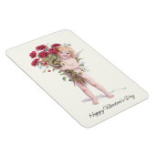 Niedlich Lächeln Vintag Valentine Cupid mit Rose Magnet (Rechte Seite)