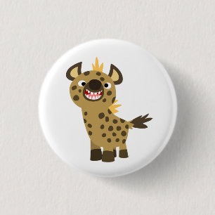 Niedlich Lächelnd Cartoon Hyena Button Abzeichen