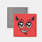 Niedlich lächelnd Cartoon Teufelskreis Magnet (Vorderseite/Rückseite)