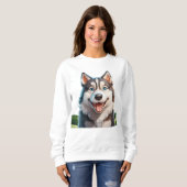 Niedlich lächelnd husky sweatshirt (Vorne ganz)