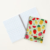 Niedlich lächelnd Kawaii Fruchtmuster Personalisie Notizblock (Innenseite)