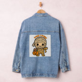Niedlich lächelnd Mama Kid mit Kürbiscreme Jeansjacke (Hangar)