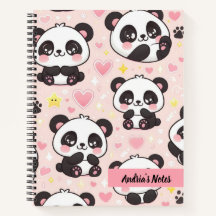 Niedlich Lächelnd Panda Muster Pink Personalisiert