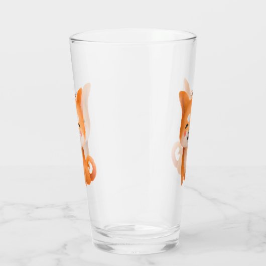 Niedlich lächelnd Shiba Inu Glas (Rechts)