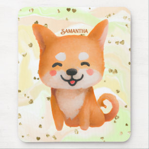 Niedlich lächelnd Shiba Inu Mousepad